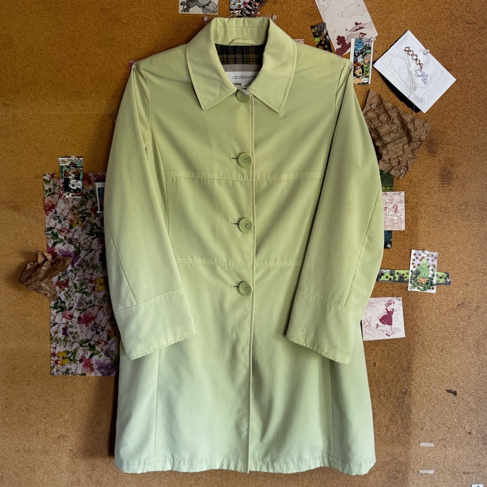 Liz Claiborne Pastel Green Trench Coat